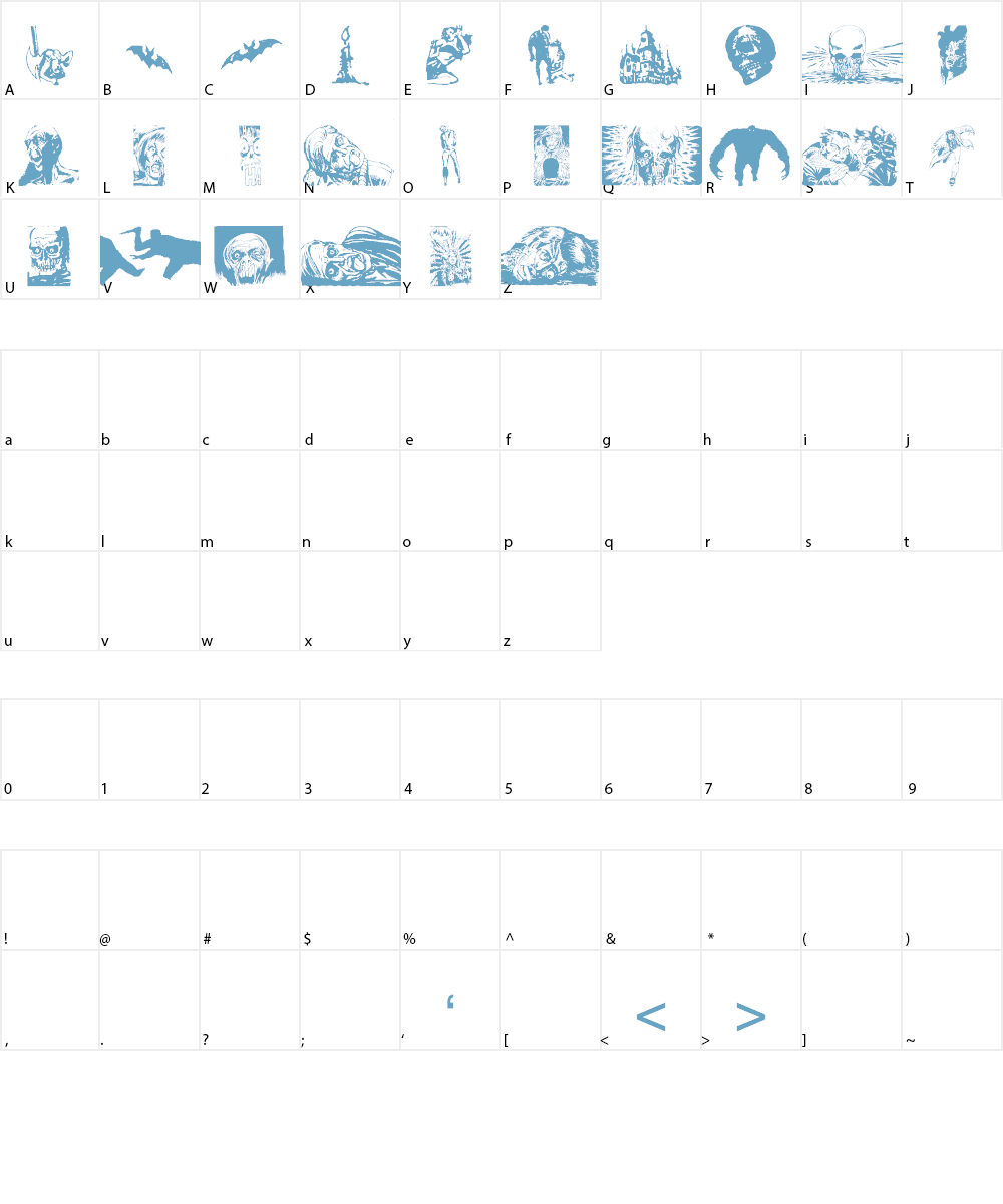 Horror Dingbats Eerie Edition Font Character